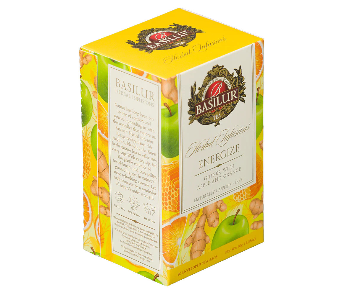 Basilur Herbal Infusions - Energize - 20 Enveloped Tea Bags