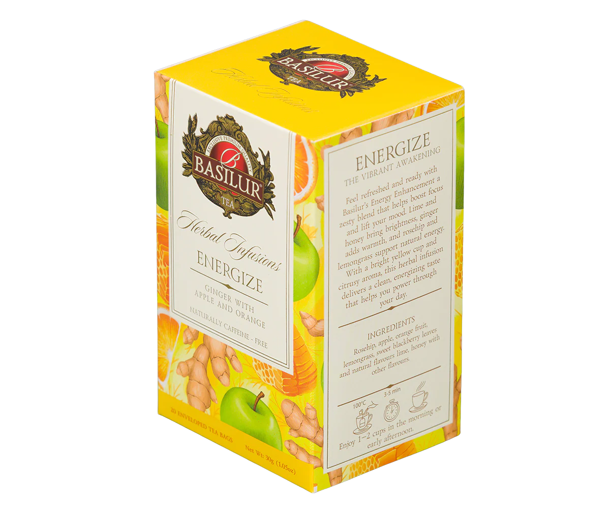 Basilur Herbal Infusions - Energize - 20 Enveloped Tea Bags - Image 3