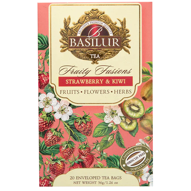 Basilur Fruit Infusions- Strawberry & Kiwi - 20 Enveloped Tea Bags - Image 2