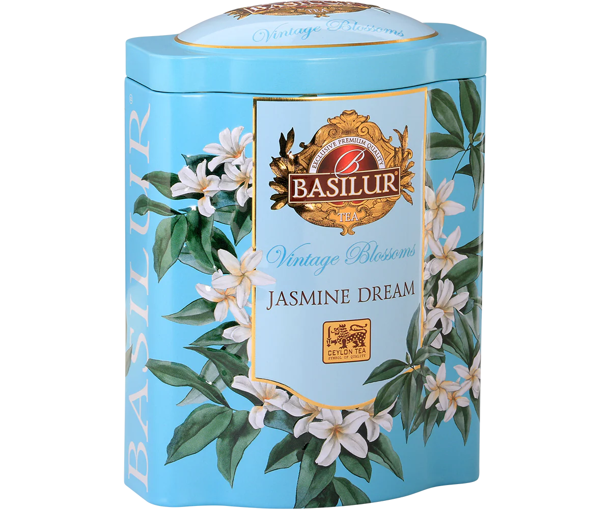 VINTAGE BLOSSOMS - BOX - FLAVOURD BLACK TEA - FOIL & PAPER ENVELOPED TEA BAGS - JASMINE DREAM - 100E
