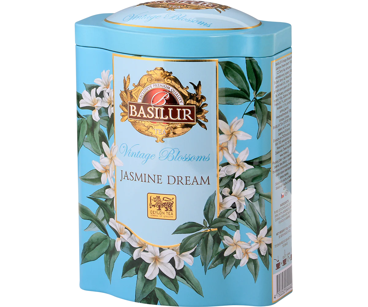 VINTAGE BLOSSOMS - BOX - FLAVOURD BLACK TEA - FOIL & PAPER ENVELOPED TEA BAGS - JASMINE DREAM - 100E - Image 3