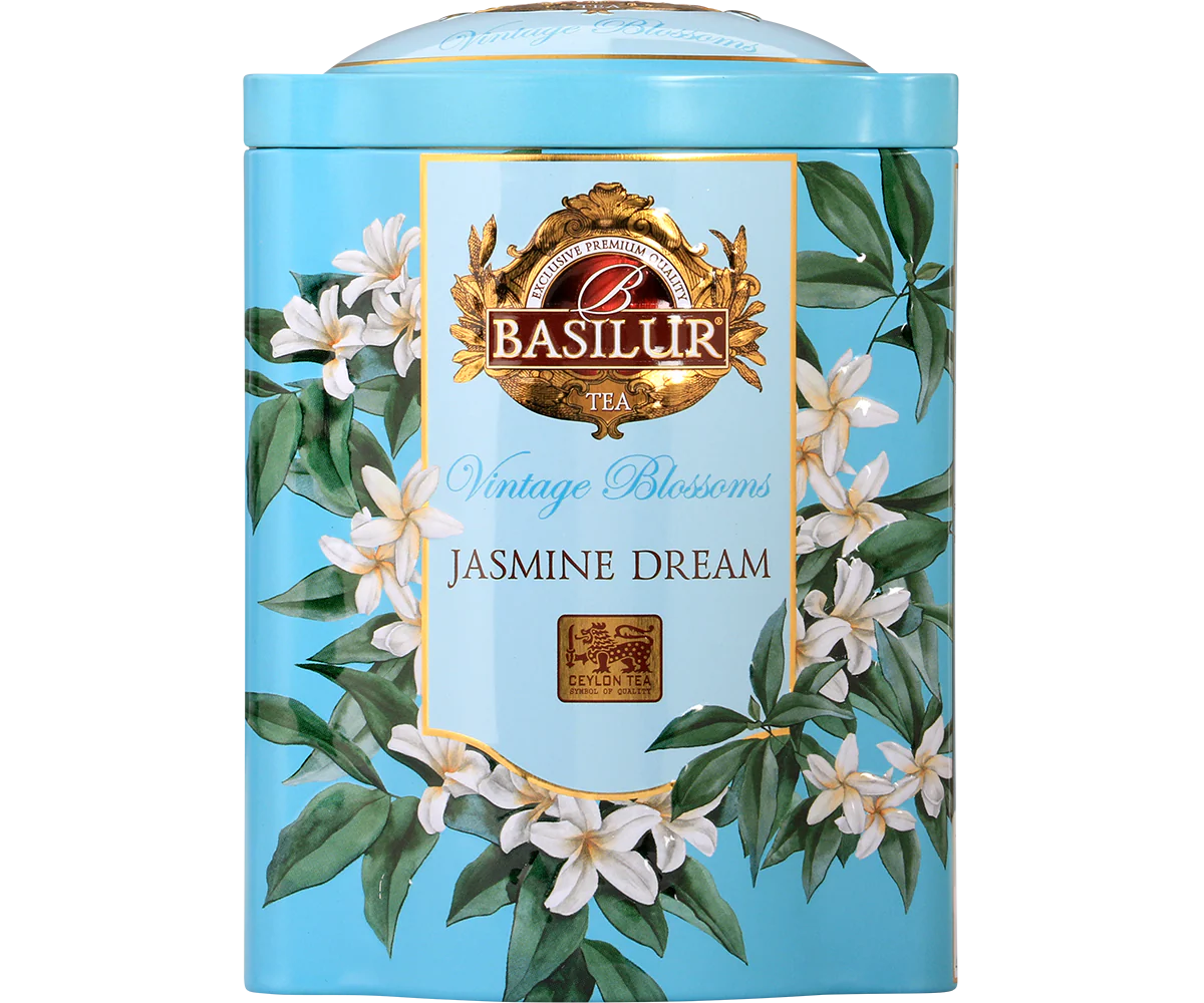 VINTAGE BLOSSOMS - BOX - FLAVOURD BLACK TEA - FOIL & PAPER ENVELOPED TEA BAGS - JASMINE DREAM - 100E - Image 4