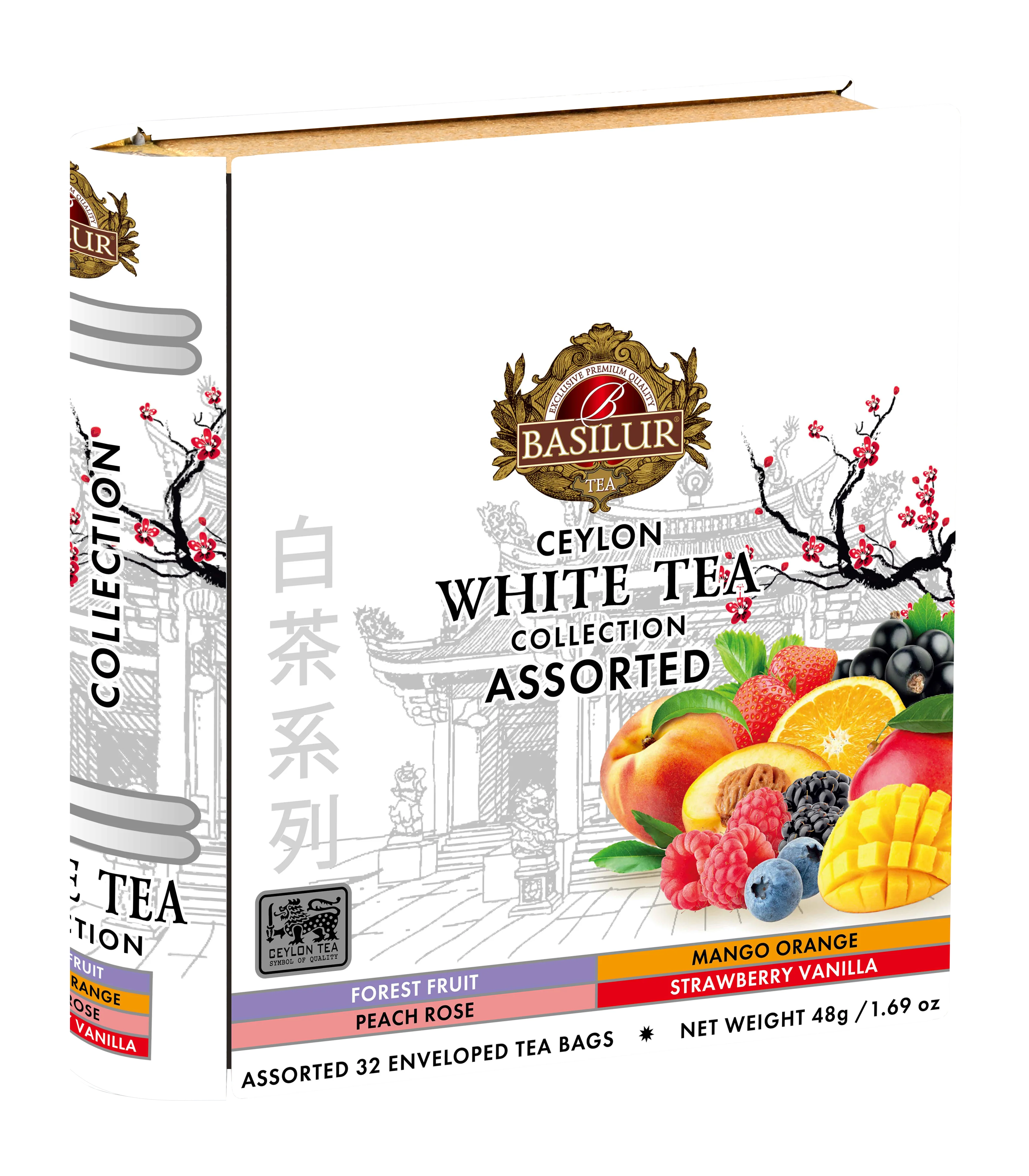 White tea Collection - Tea Book - 32 Enveloped Tea Bags - 4 Flavours